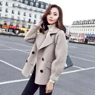 bandaly 毛呢大衣女2019冬季女装新款森系短款流行韩版小个子呢子外套