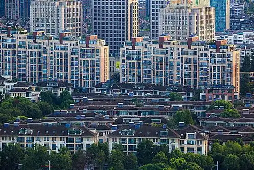 俯视,俯瞰,全景,蓝天,住宅,写字楼