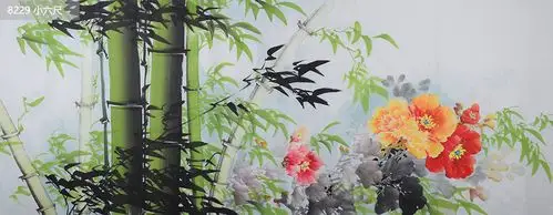 朱老师3小六尺竹子牡丹