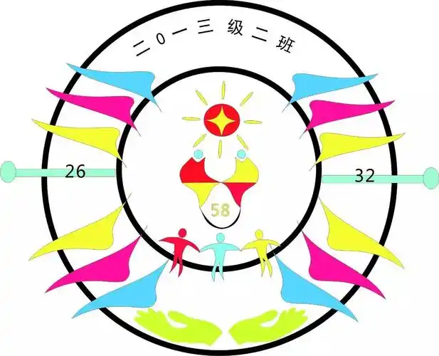 四年级二班拉着手的小悦芽班徽图案设计