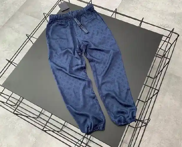 lv暗纹满印logo提花丝绸绸缎抽绳两穿束脚裤