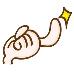 卡通可爱手势手指指向搞怪文字照片美化装饰 png免扣图片设计素材