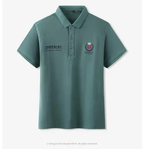 香港老牌专柜品牌稻草人中年胖子加肥加大号纯棉polo衫男宽松休闲短袖