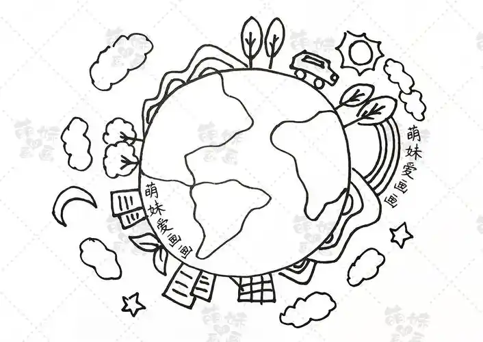 世界地球日海报简笔画(含文字内容的2023世界地球日手抄报及主题画