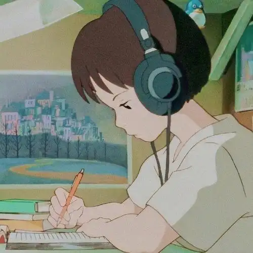 认真学习的卡通二次元头像