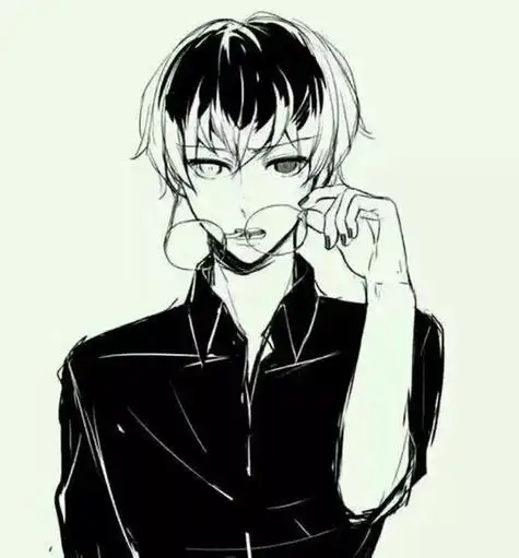 求男生高冷孤傲帅气漫画黑白孤独非真人的qq头像