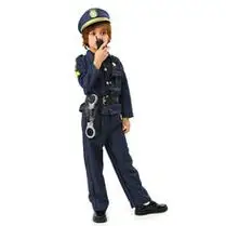 新款儿童警察服套装男孩角色扮演小孩军装表演万圣节派对服装