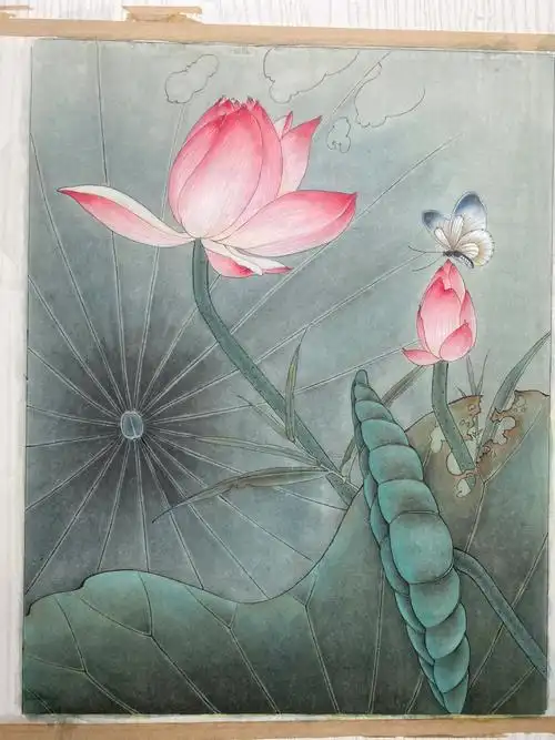 荷花工笔花鸟画荷花03晓明老师底稿