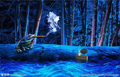 抽烟的青蛙图片