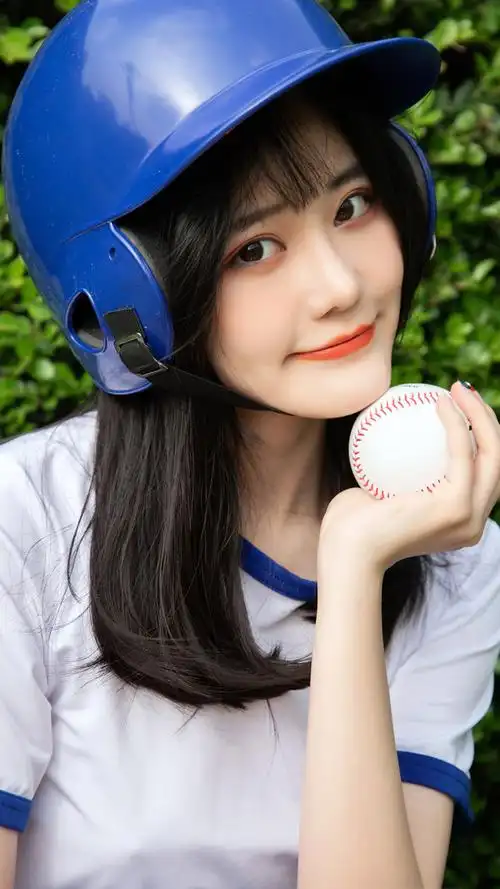 棒球美女清新活力写真图片手机壁纸