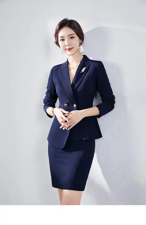 工作服修身黑色西装女套装正装套装面试职业套裙哥白色弟高端轻奢品牌