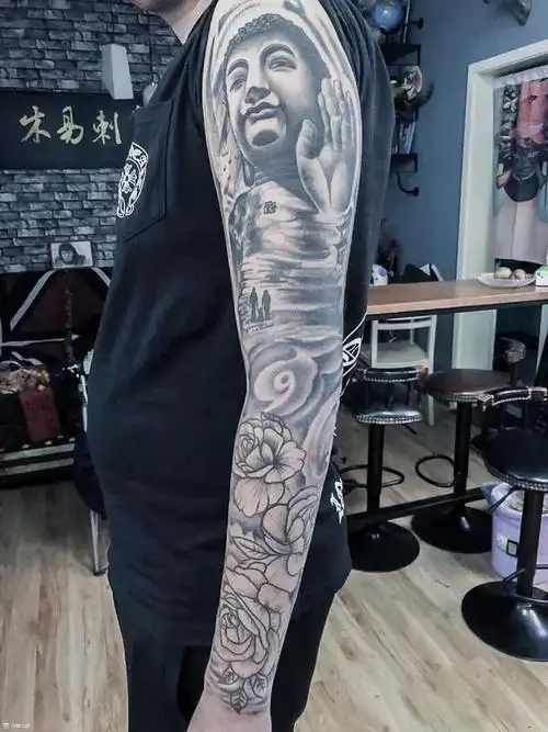 佛系花臂_纹身图案手稿图片_杨扬的纹身作品集