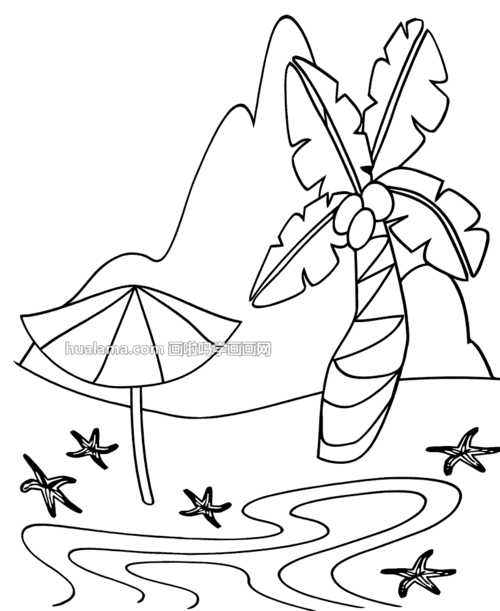 海水风景简笔画图片 - 大自然 - 画啦吗 一个零基础免费学画画的网站