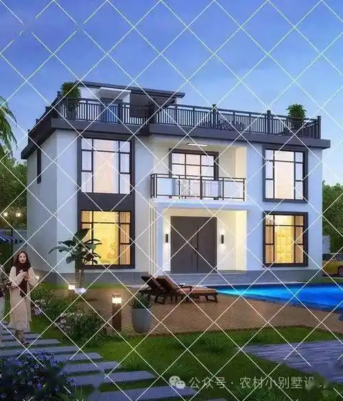 三层简约现代轻奢风别墅,开春建房的好选择!