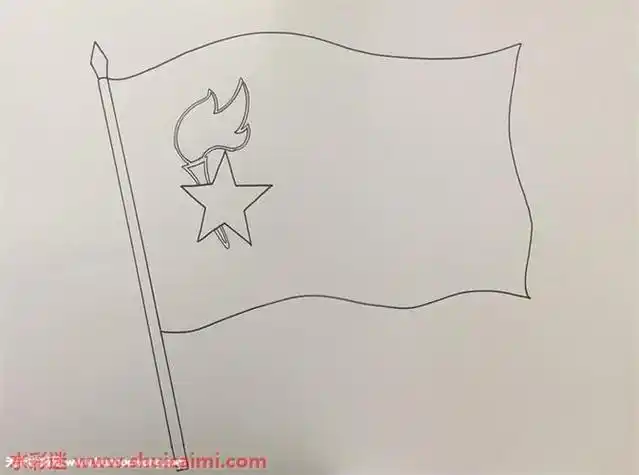 儿童简笔画队旗设计图案