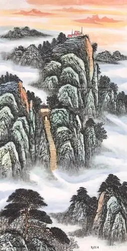 【泰山雄姿】140×70四尺