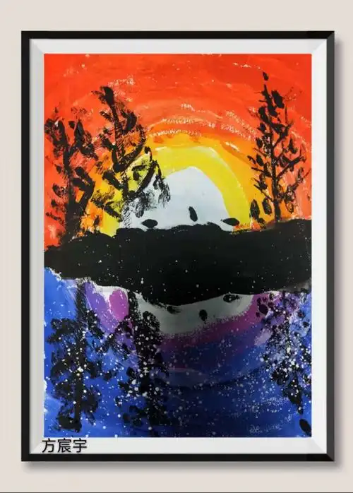 《冷暖色调明度练习:倒影》