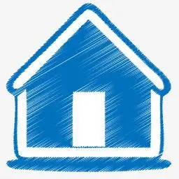 蓝色的房子符号图标