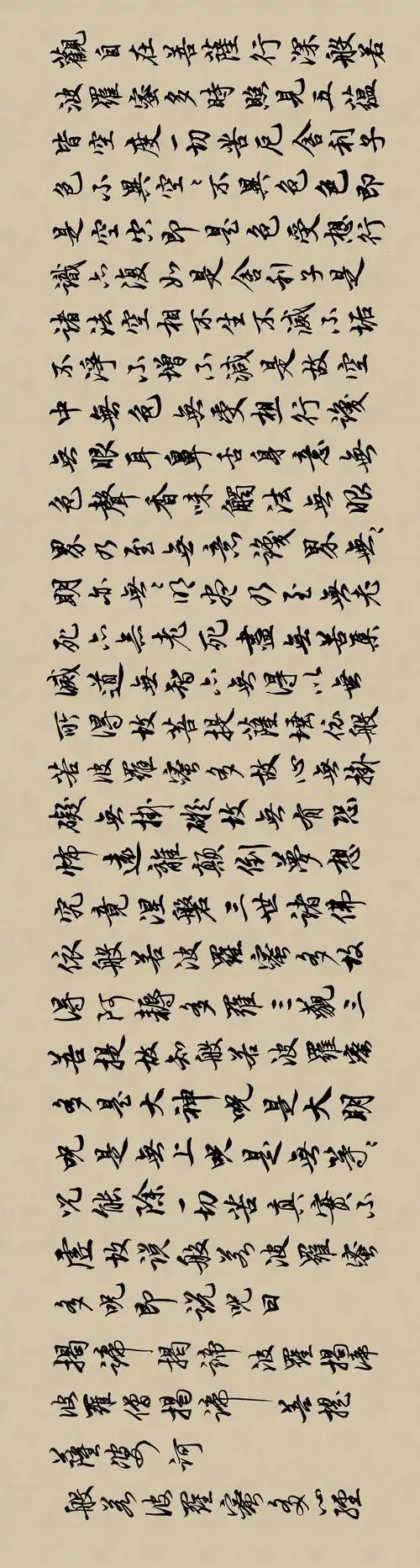 心经  写太快,行楷变行草 《般若波罗蜜多心经》 《心经》行书