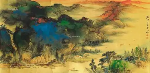 0629 金碧山水 镜心 设色泥金纸本