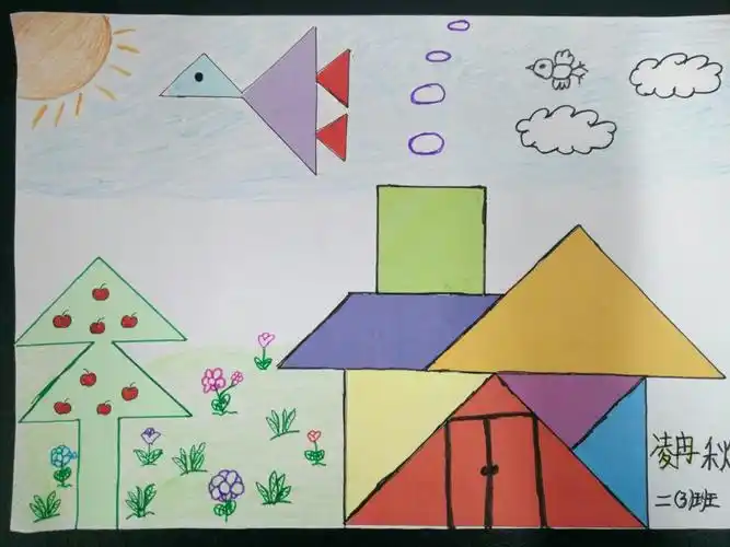 市二小二三班"七巧板拼图"创意作品