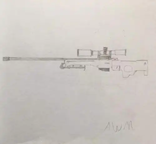 cf老玩家手绘ak47,m4a1,awm,美术老师看完笑开了花!