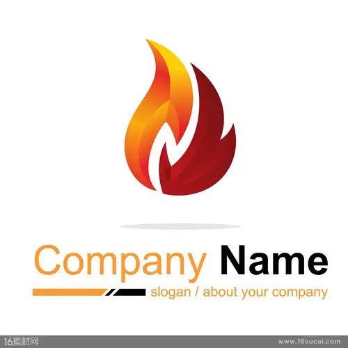 色块拼接火苗logo矢量素材