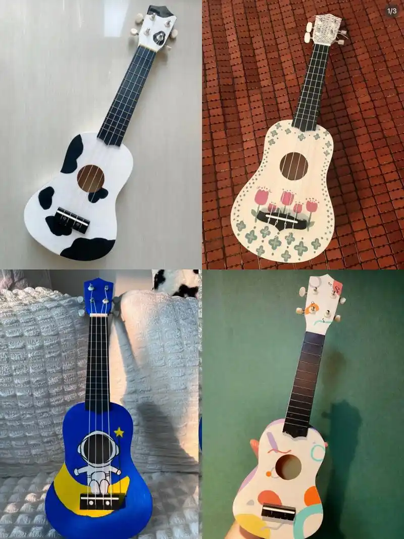 今年爆火的diy手绘尤克里里手工 总结了一波手绘尤克里里diy图案以供