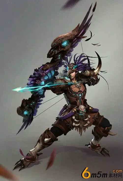 鹰爪战士游戏角色拉弓射箭高清2d图片分享