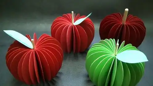 创意手工制作diy教你用纸制作一个3d立体苹果