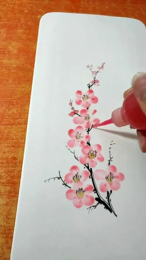 果酱画小盘头梅花三弄,简单易学,谢谢支持.