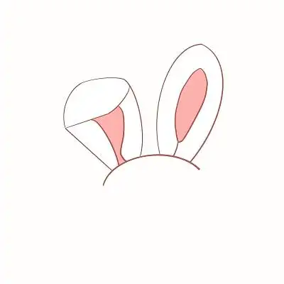 兔子耳朵发箍卡通贴纸png素材兔耳朵元素可爱的兔耳朵兔子耳朵毛绒