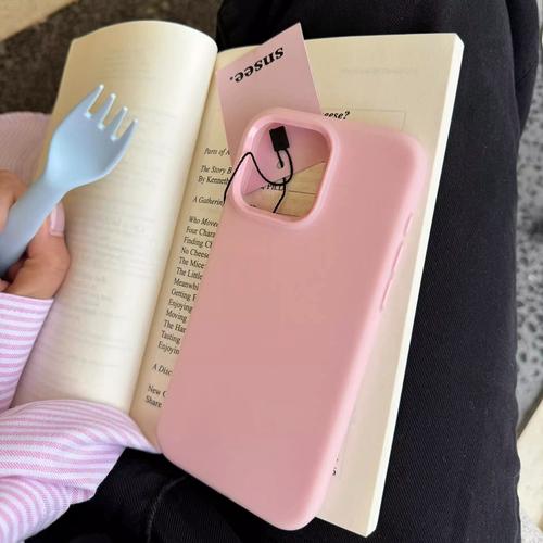 粉色系可爱少女多巴胺果冻液态硅胶适用苹果15手机壳新款iphone14p