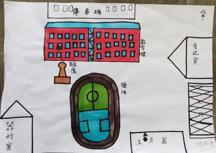 学画平面图,介绍我最爱的学校