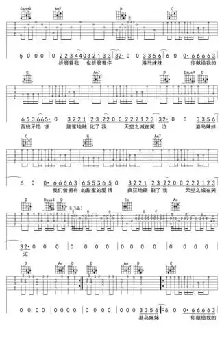 李志- 天空之城 [弹唱] 吉他谱