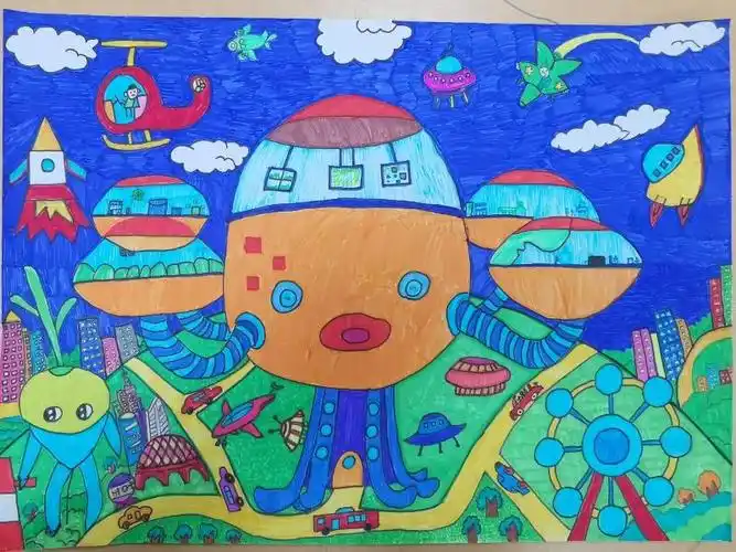 高琦幼儿园参加青少年科技创新大赛科幻画比赛