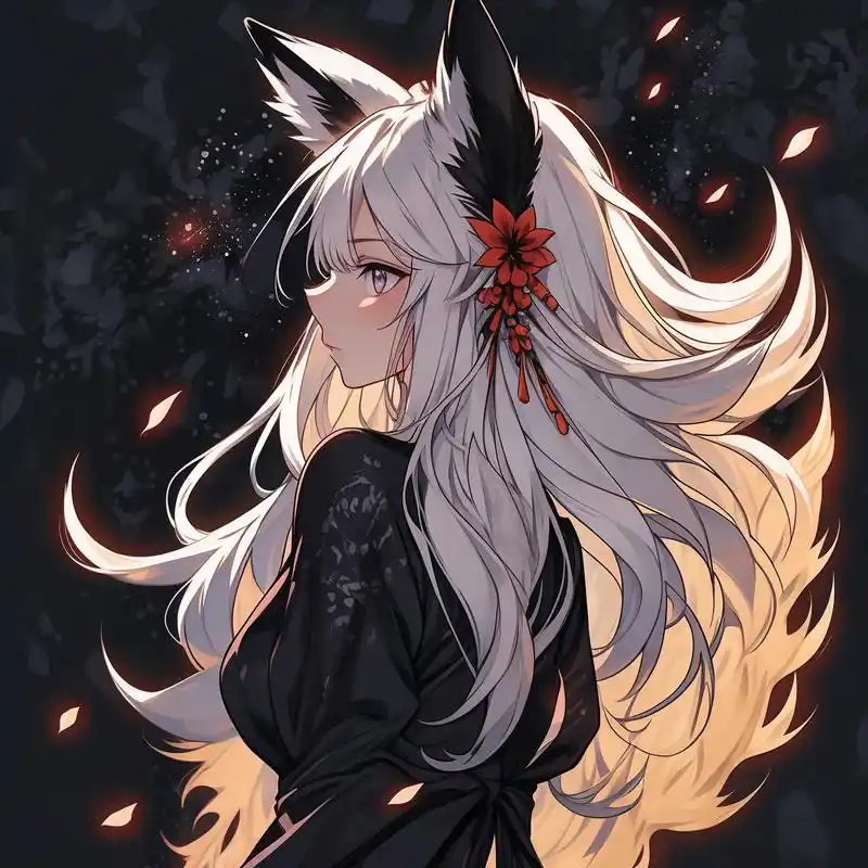 02九尾狐动漫女神头像96 哇～超级迷人的九尾狐动漫女神头像来啦!