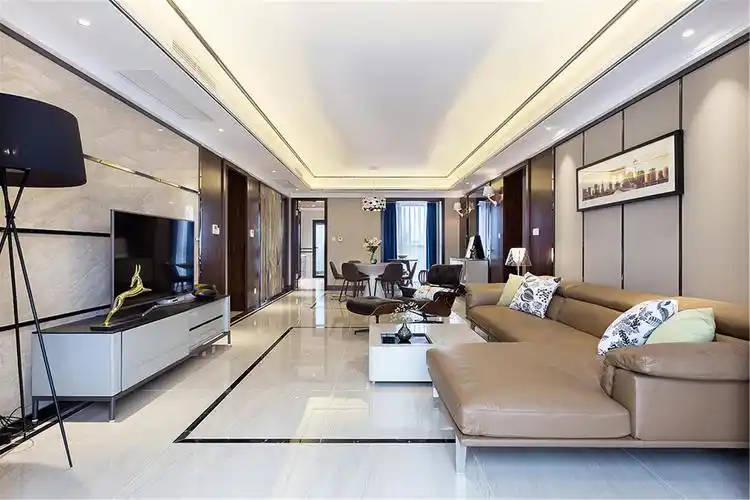 轻奢港式装修客厅布置图