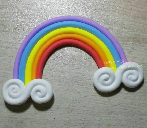 粘土手工彩虹图片