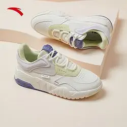 anta 安踏 女鞋板鞋2021年新款春秋季时尚潮流休闲鞋子女士革面运动鞋