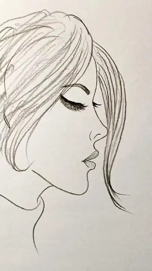 人物侧脸简笔画教程