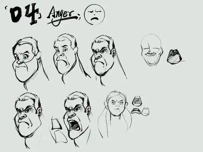 procreate插画教程:愤怒表情绘制