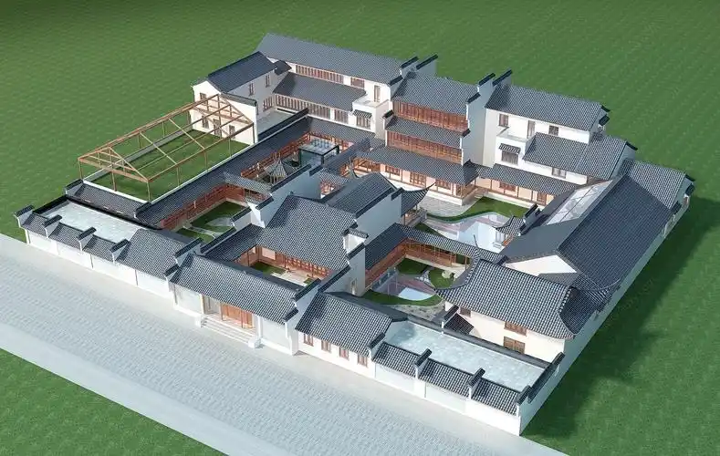 中式古建筑庭院模型信息