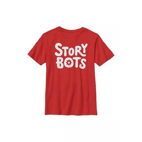 storybots红色t恤|boys 4-7 stacked logo graphic t-shirt