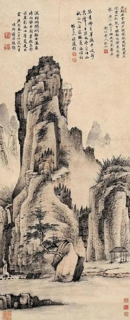 天地为师 素淡无尘——弘仁山水画作品欣赏|倪瓒|著名画家|画派_网易