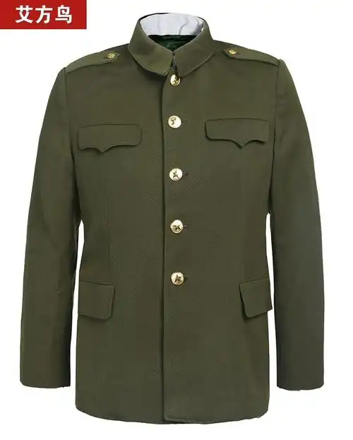 87式军套装马裤呢冬服军衣草绿色老式工作服中山套装老兵1蓝色套装马