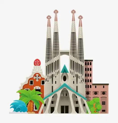 卡通版的城市建筑物