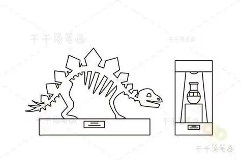 小孩子参观博物馆简笔画