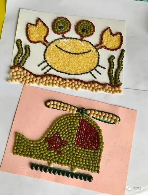 种子画一颗一粒想法多种子画中乐趣多