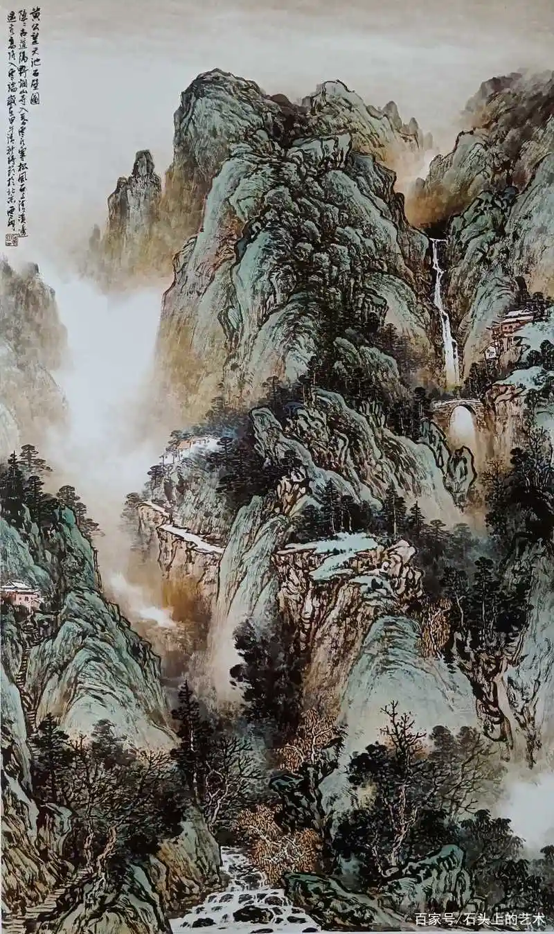 当代画家施云翔青绿山水画欣赏